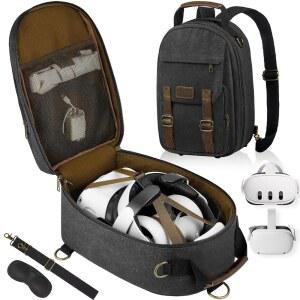 VR 헤드셋 가상 현실 터치 컨트롤러 액세서리와 하드 캐리링 케이스 여행 보호 가정용 백팩 대용량 호환되는 SMRITI 휴대용