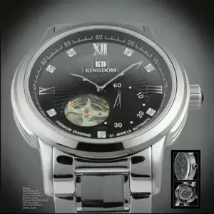 킹덤 다이아몬드 텅스텐 스텔레톤 오토매틱 여성 명품 예물 고급 메탈 손목 시계 / KD5020F 