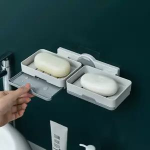 비누거치대 무타공 듀얼 욕실 세면대 주방 싱크대 선반 접착식 비누 행주 물빠짐 다용도 거치대