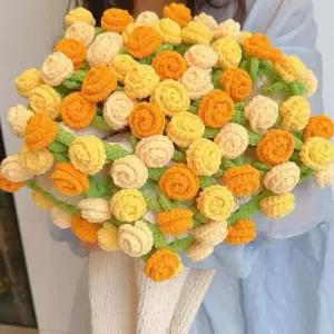 완제품 꽃다발 무릎 담요 뜨게꽃 장미 로즈 집들이 센스있는 선물