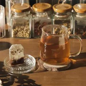 [콩심팥심]내열유리 홈카페 티머그잔 투명 유리컵 300ml 카페용 티잔