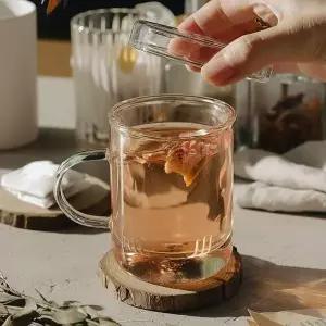 [콩심팥심]카페용 강화유리 찻잔 투명 내열컵 250ml 홈카페 커피잔 유리머그