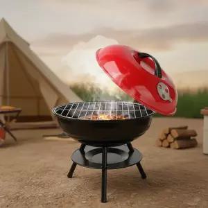 [골드스마일]14인치 휴대용 캠핑 바베큐 화로대 뚜껑형 야외 그릴 구이판