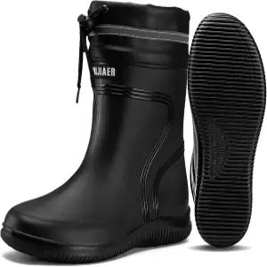 남성용 방수 E KAINI 레인 부츠와 PVC 고무 머드 정원용 컴포트 경량 가드닝 낚시화 야적장 야외 작업용
