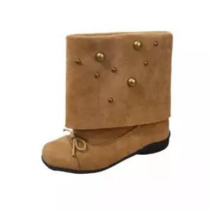 여자 카키 빈티지 버클 소가죽 부츠 버전 웨지힐 키높이 원픽5