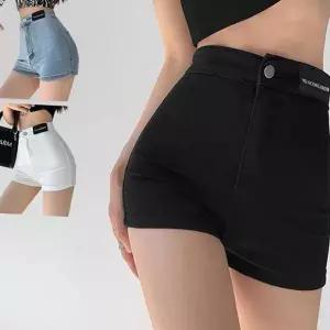 여성 데님 반바지 하이 핫팬츠 여성 데님 반바지 슬림핏 여름 캐주얼
