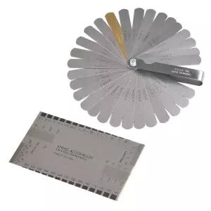 TIMEETL 2팩 스테인리스 스틸 필러 게이지 듀얼 마크 미터법 및 임페리얼 갭 측정 도구 32 블레이드 기타