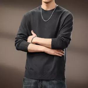 캐주얼 남사친 빅사이즈 라운드 봄가을 솔리드 캐치백 맨투맨 트렌드 DUCHI3