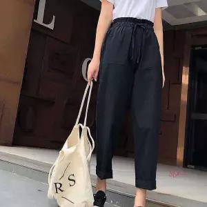 여자 휴가 팬츠 여름 바지 롤업 밴딩 룩 바캉스 편한 룩여름ghi274