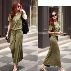 허리끈 롱원피스 미니원피스 살려주는 라운드넥 바디