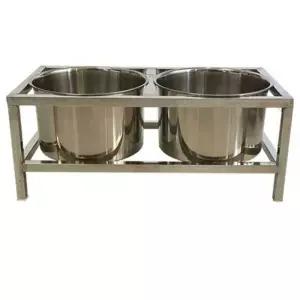 대형견물그릇 스테인레스 밥그릇 식탁 높이조절 식기