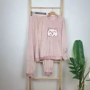 여성 여자 핑크 돼지 캐릭터 극세사 상하의 잠옷세트 (HSJ-WB1A5D4)