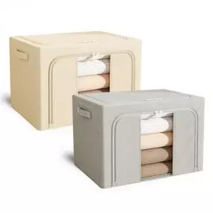 리빙박스 패브릭 와이어 수납함 66L