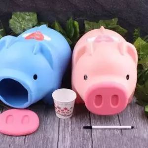 [문구] 팬시 돼지 저금통 왕대 핑크