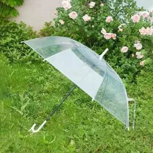 (색상 투명)투명 자동 우산 가벼운 비닐 내구성 좋은 경량 방수 휴대용 장마철 일회용 비닐우산