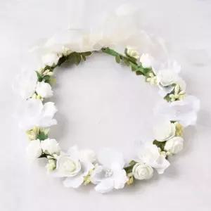 셀프웨딩용 인조꽃 화관 웨딩 촬영 결혼식 플라워 머리장식 카라