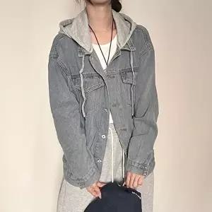 여성 후디 루즈핏 캐주얼 데님자켓 아우터 (HSJ-WFG4SRR)