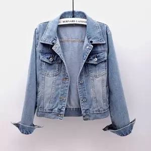 간절기 데이트 데님 자켓 복장 연청 이쁜 캐주얼룩 (HSJ-W6AEB49)