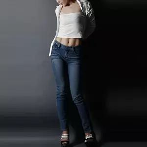 여자 스키니청바지 스판일자 빅사이즈 (HSJ-WFFLNC0)