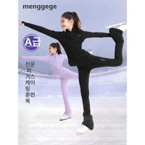 훈련 피겨복 레깅스 바지 상의 스케이트 피겨스케이팅 블랙 연습복