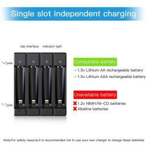 Soshine 1.5V 리튬 이온 AA AAA 충전식 배터리 충전기 스마트 화이트 1.5V 리튬 이온 배터리 충전기 Type-C