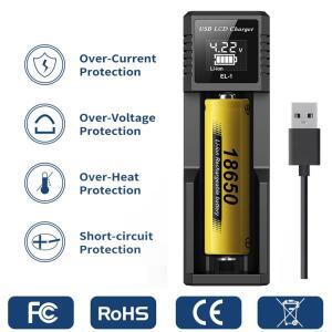 USB LCD 배터리 스마트 충전기 1/2 슬롯 듀얼 18650 3.7V 충전식 리튬 배터리 1.2V NI-MH AA / AAA 배터리