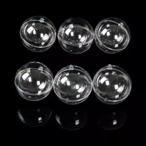 투명 플라스틱 볼 6p 8cm 캡슐 공 아크릴공 구 뽑기 둥근 이벤트용품