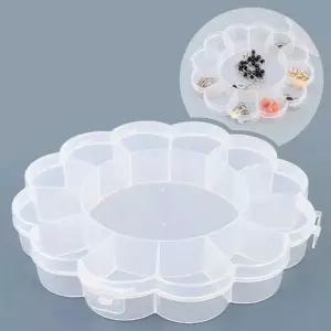 (디자인 꽃)다목적 칸칸 수납 정리함 꽃 수납함 소품 액세서리 투명케이스 악세 비즈 소품 다용도 수납 사