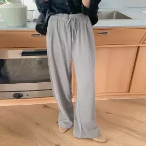 여성 봄 가을 밑단스트링 잔골지 핀턱 밴딩 바지 트레이닝 츄리닝 팬츠 PN0640S