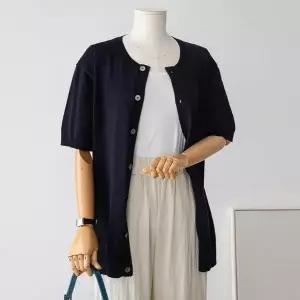 (안나앤플러스) 온더 린넨 라운드 가디건[가디건DKH61] 빅사이즈