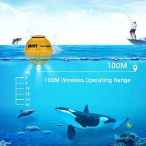 LUCKY FF718LIC-WLA 어군탐지기 무선 낚시 음파탐지기 45M/147피트 깊이 측심기 Echosonda Echolot Sondeu