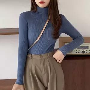 베이직 목폴라 여성 6컬러 골지 니트 LK-K005