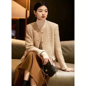 여자자켓 가을 코트 프렌치 트위드 짜임 울 숏 럭셔리 심쿵