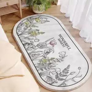 ( )소형 그레이튤립 극세사 발매트 욕실매트 침실 거실 거실매트 욕실 발