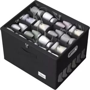 옷장용 신발 정리함 투명 창문이 있는 대형 상자 보관 용기 접이식 바닥 지지대 조절 가능한 칸막이가 공간