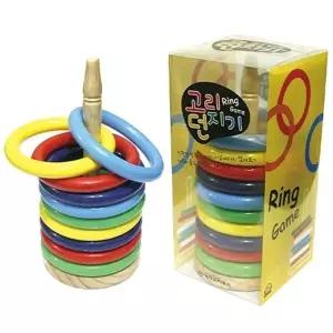 ( )고리 던지기 세트 링던지기 아기링쌓기 놀이 링끼우기 장난감 교구 어린이집 유아 체육