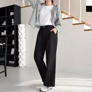 2JMM WSF2010 여자 소프트 기모 핀턱 와이드 코튼팬츠