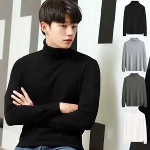 남성 4컬러 가을 겨울 포근한 터틀넥 목폴라 니트티