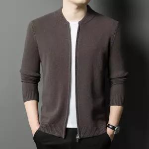 남성가디건 봄가을 스웨터 따뜻한 순모 집업 순색 캐주얼 카디건 심쿵돌직구