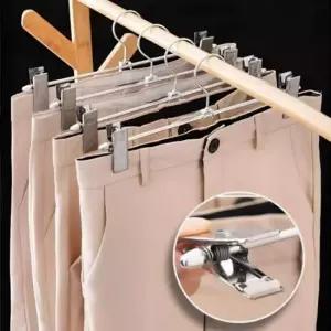 [JED] 옷걸이 바지정리 집게 행거 매장용 스텐 바지걸이 10개 옷가게 스틸