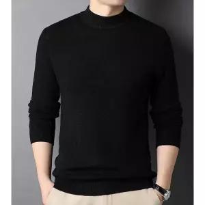 남자 검정 반 터틀넥 폴라 니트 목티 40대 의류 코디