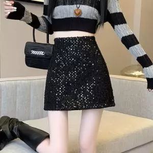 여사친 스커트 모직 울 미니 정장 스팽글 봄가을 A라인 힙 원템1