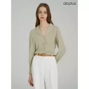 [ab.plus] 오픈 카라 소프트 셔링 블라우스 (LSA5MB31A)