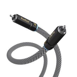 서브우퍼 턴테이블 앰프용 은 도금 RCA / 디지털 구리 6N 동축 프리페어 75옴 있는 차폐 0.5M) 오디오 (1.7피트 파일 와이어. 케이블 OCC 다중 커넥터가