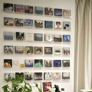 CD장식장 투명 DVD장 엘피 두께 턴테이블선반 스탠드 전시함 수납 정리함