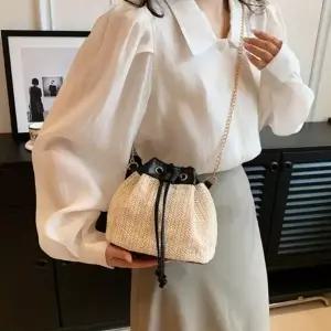 복조리 여름가방 왕골가방 체인 여름버킷백 미니백 버킷백 여름 가방 미니 여자