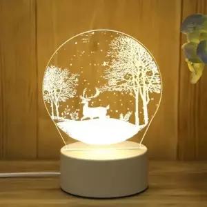 아이방조명 빈티지조명 하얀밤 숲속의 사슴 아크릴 무드등