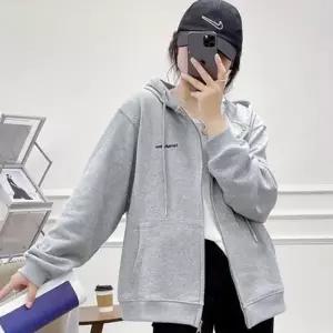 베이직 여성 후드집업 무지 긴팔 후드 점퍼 그레이