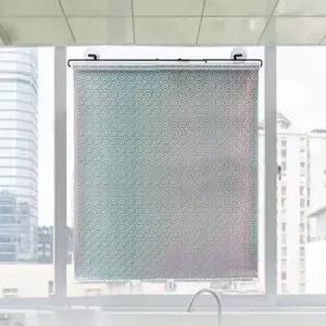 롤브라인드 창문 붙이는 햇빛가리개 실버 65X125cm