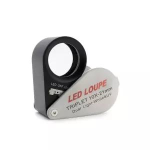 10배율 접이식 간이 확대경 돋보기 21mm스마트폰 스탠드 거울 안경 목걸이 노안 휴대용